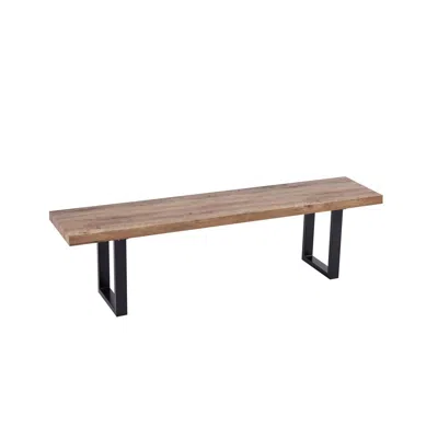 Best Master Furniture Bazely Industrial Chic Rectangular Oak Wood Dining Bench With Black Base