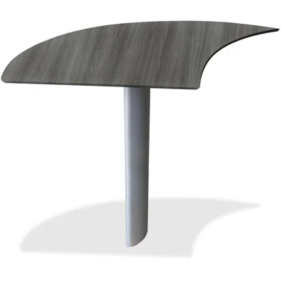 Mayline Medina Curved Desk Extension, Left - 1" Work Surface, 28" X 47"29.5" - Beveled Edge - Material: Stee