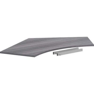 Lorell Relevance Series Curve Worksurface For 120 Workstations - Weathered Charcoal Laminate Rectangle Top 