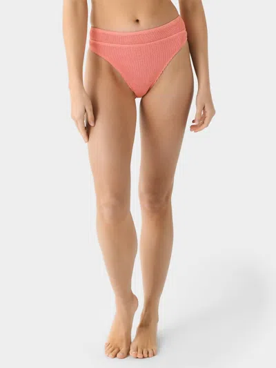 Bondeye Savannah Brief Bikini Bottom In Shell Lurex In Pink