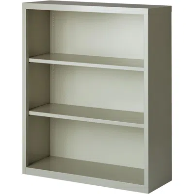 Lorell Fortress Series Bookcase - 34.5" X 13" X 42" - 3 X Shelf(ves) - Light Gray - Powder Coated - Steel -