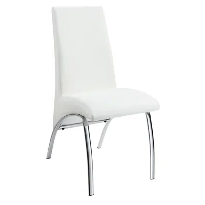 Coaster Co. Of America Bishop Upholstered Side Chairs White And Chrome (set Of 2)