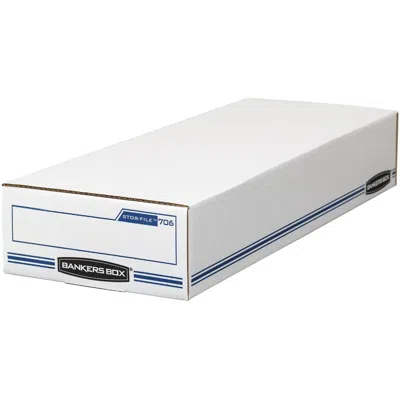 Bankers Box Stor/file Check Storage Boxes - Internal Dimensions: 9" Width X 24" Depth X 4" Height - External Dim