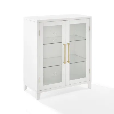 Crosley Brands Roarke Stackable Glass Door Kitchen Pantry Storage Cabinet