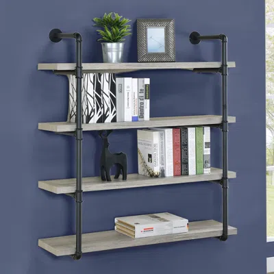 Coaster Co. Of America Elmcrest 40-inch Wall Shelf Black And Grey Driftwood