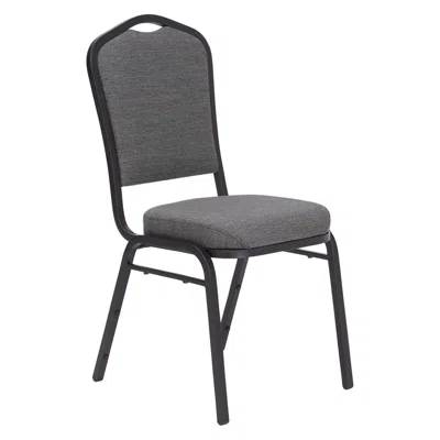 National Public Seating Nps 9300 Series Deluxe Fabric Upholstered Stack Chair, Natural Greystone Seat/black Sandtex Frame