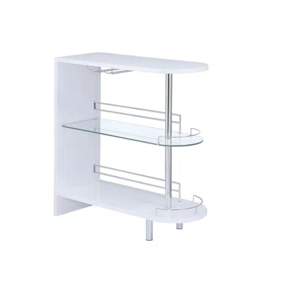 Coaster Adolfo 3-tier Bar Table Glossy White And Clear