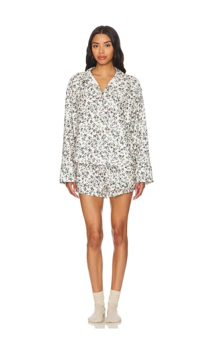 Free People X Intimately Fp Early Morning Sleep Set In Ivory Combo