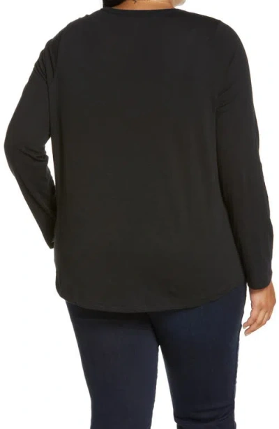 Madewell Whisper Cotton Long Sleeve T-shirt In True Black