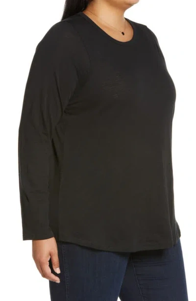 Madewell Whisper Cotton Long Sleeve T-shirt In True Black
