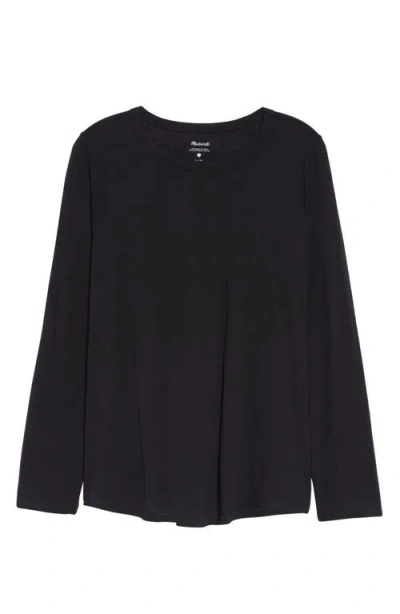Shop Madewell Whisper Cotton Long Sleeve T-shirt In True Black
