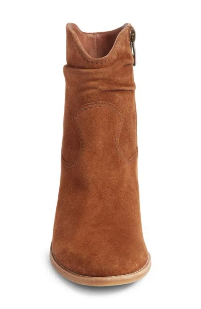 Paul Green Shilo Western Bootie In Toffee Soft Suede