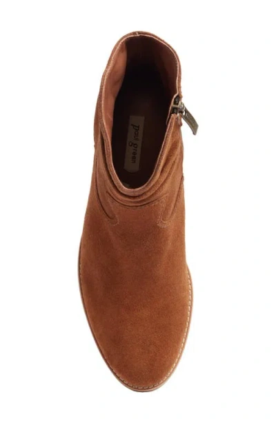 Paul Green Shilo Western Bootie In Toffee Soft Suede