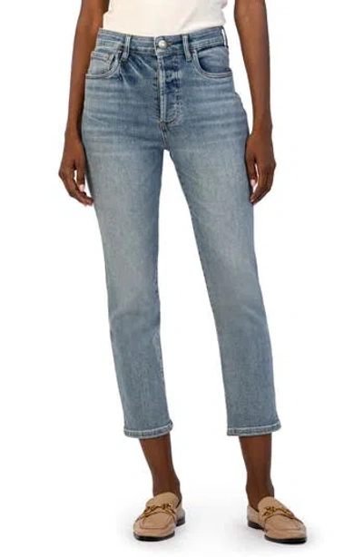Kut From The Kloth Elizabeth High Waist Crop Straight Leg Jeans In Supported