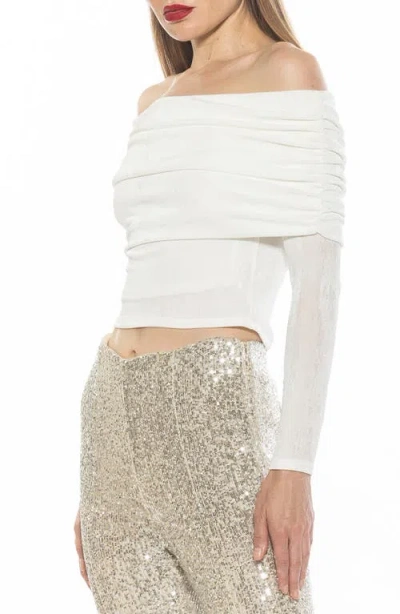 Alexia Admor Hannah Off The Shoulder Long Sleeve Top In Ivory