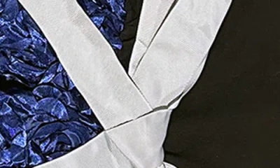 Joe-ella Kids' Roses Satin Party Dress In Blue