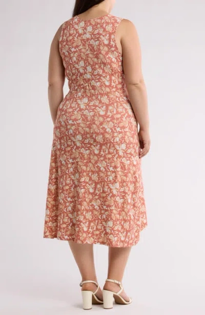 Joie Elliot Floral Midi Dress In Canyon Rose Multi