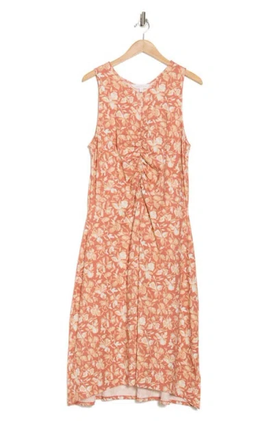 Joie Elliot Floral Midi Dress In Canyon Rose Multi