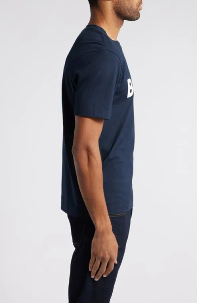 Hugo Boss Boss Sun Protection Logo T Shirt Navy In Dark Blue