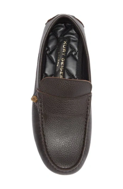 Kurt Geiger London Stirling Moc Toe Driving Shoe In Dark Brown