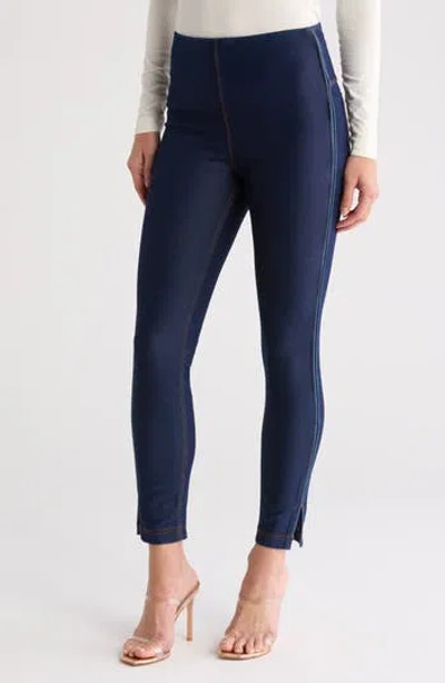 Lyssé Denim Legging With Stripe In Indigo In Indigo