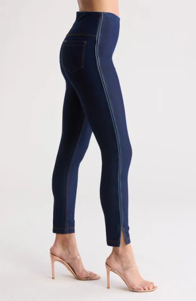 Lyssé Denim Legging With Stripe In Indigo In Indigo