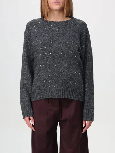 Pinko Crystal-embellished Sweater In Grau