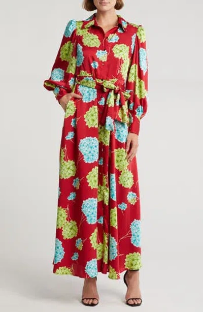 By Design Rebel Twill Maxi Dress In Tossed Hydrangea