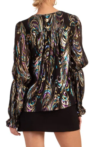 Trina Turk Ambrosial Silk-blend Top In Black Multi