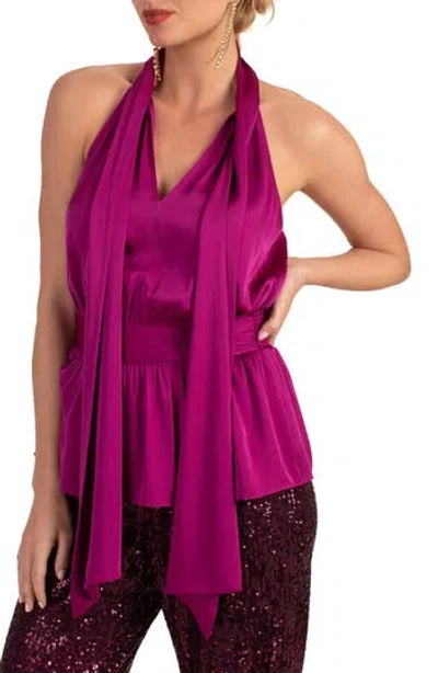 Trina Turk Eris Silk-blend Top In Festive Fuchsia