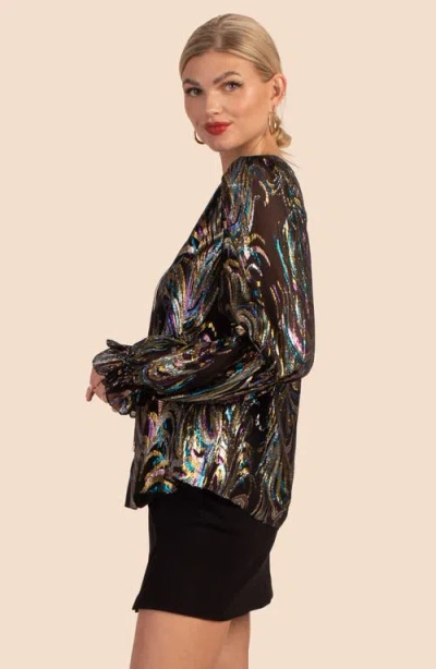 Trina Turk Ambrosial Silk-blend Top In Black Multi
