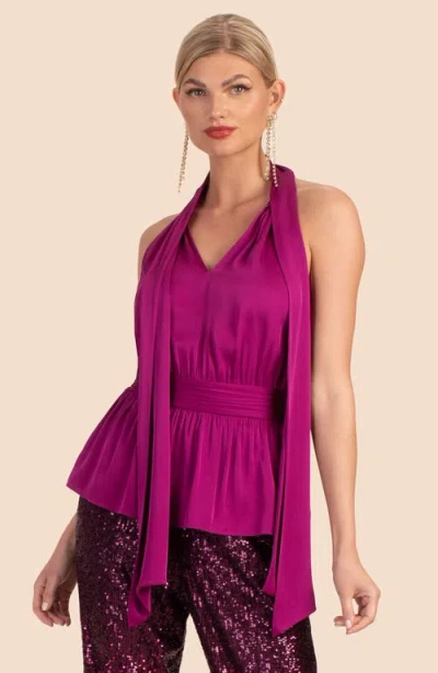 Trina Turk Eris Silk-blend Top In Festive Fuchsia