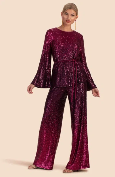 Trina Turk West Top In Festive Fuchsia/plum