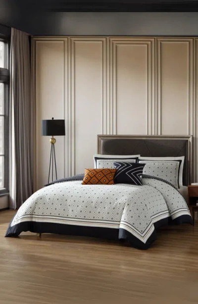 Bebejan Geometric 5-piece Reversible Comforter Set In Black White