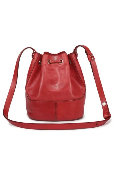 Old Trend Crocus Leather Bucket Bag In Red