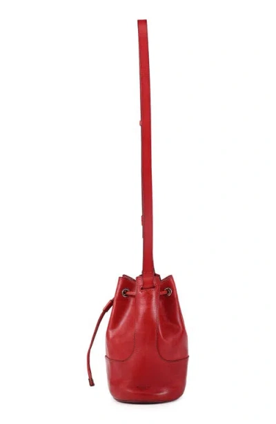 Old Trend Crocus Leather Bucket Bag In Red