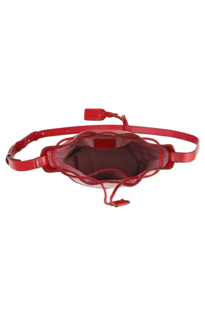 Old Trend Crocus Leather Bucket Bag In Red
