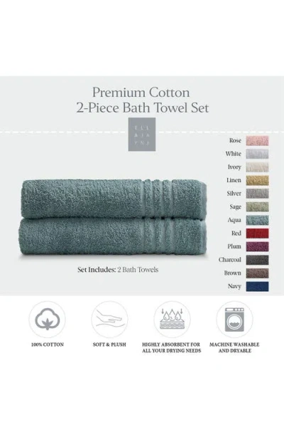 Ella Jayne Home Solid Cotton 2-piece Bath Towel Set In Aqua