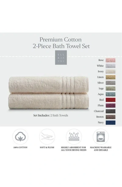Ella Jayne Home Solid Cotton 2-piece Bath Towel Set In Ivory