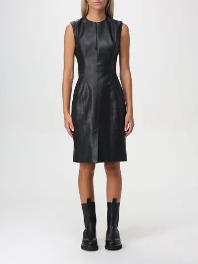 Shop Msgm Dress  Woman Color Black In Schwarz