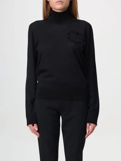Dsquared2 Heart Embellished Turtleneck Knitted Jumper In Schwarz