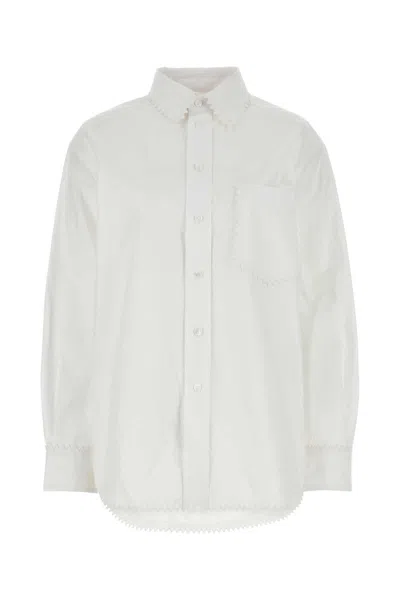 Bottega Veneta White Oxford Shirt In White
