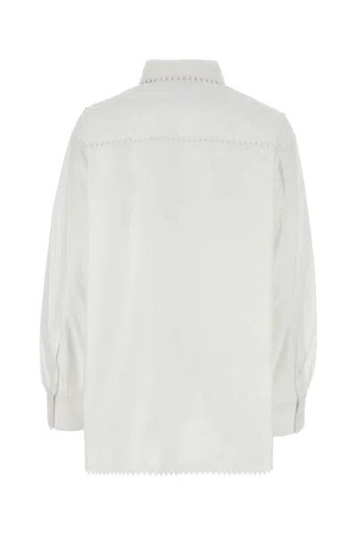 Bottega Veneta White Oxford Shirt In White