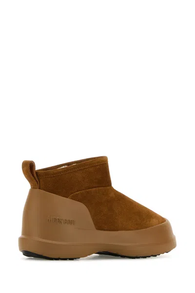 Moon Boot Caramel Suede Luna Low Ankle Boots