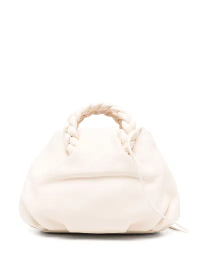 Hereu Bombon Supple Handbag In Polished Leather In White