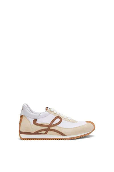 Loewe Flow Runner Leather-trimmed Shell And Suede Sneakers In Chocoalopt