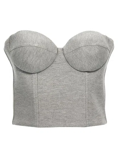 Giuseppe Di Morabito Structured Cups Cropped Bustier Top In Gray
