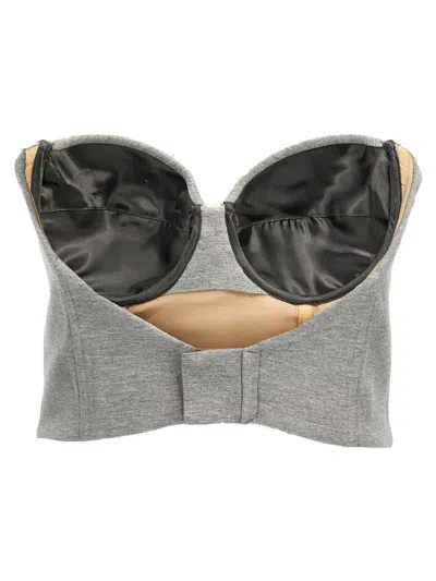Giuseppe Di Morabito Structured Cups Cropped Bustier Top In Gray
