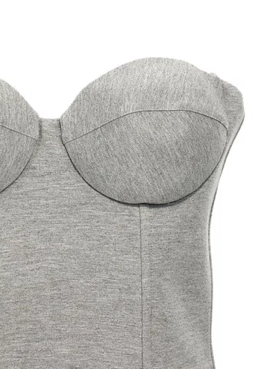 Giuseppe Di Morabito Structured Cups Cropped Bustier Top In Gray