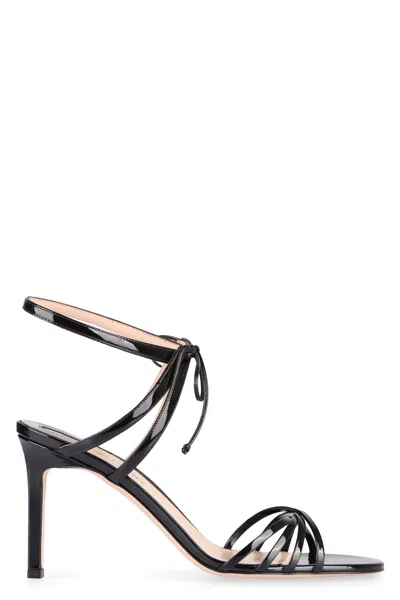 Tom Ford Black Patent Leather Angelica Heeled Sandals In Black